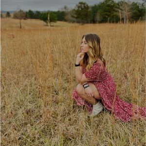 Hayden Los Angeles red floral dress. Medium.